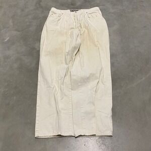 Vintage Bugle Boy Goldcrest Series Off White Baggy Denim Jeans Mens 36x32